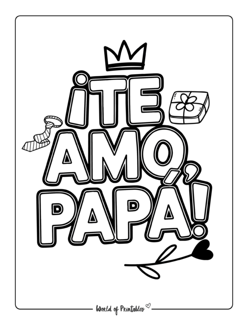 Easy Father’s Day coloring pages in Spanish