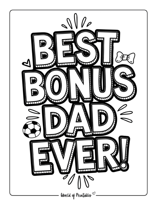 Easy Father’s Day coloring sheets for Stepdad