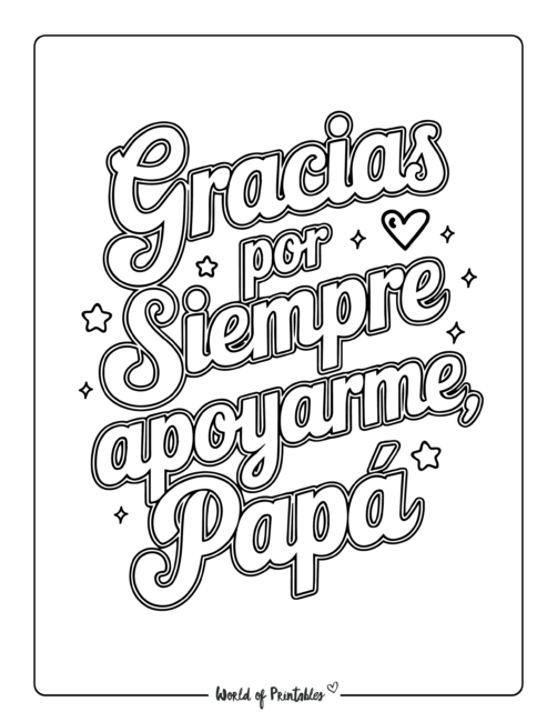 Easy coloring pages for Father’s Day in Spanish
