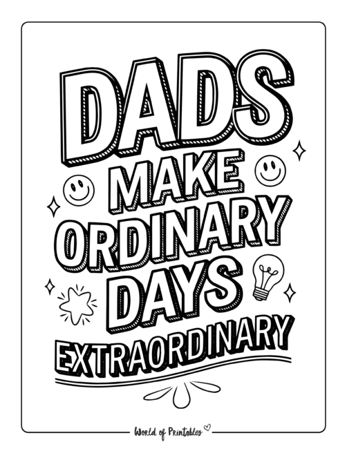 Extraordinary dad Free Father's Day coloring pages