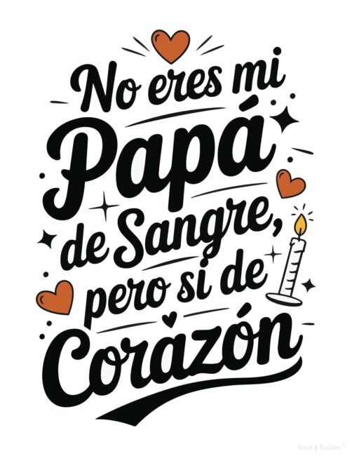 Father By Heart Spanish Father’s Day card to print