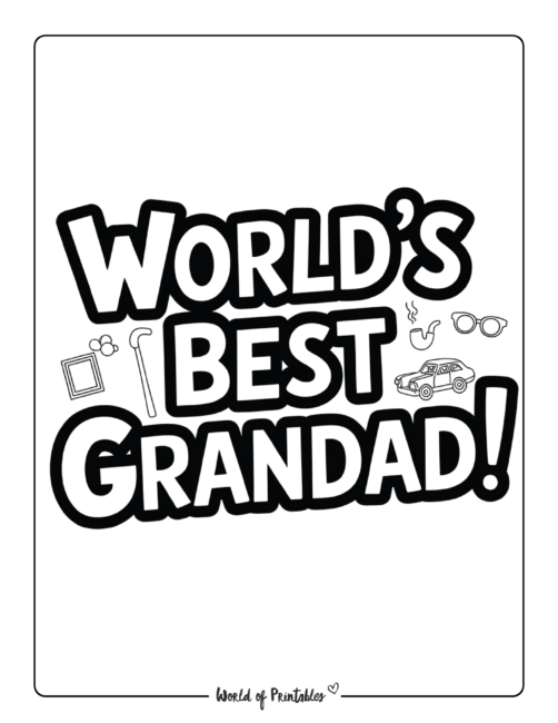 Father’s Day coloring pages for Grandad from toddlers