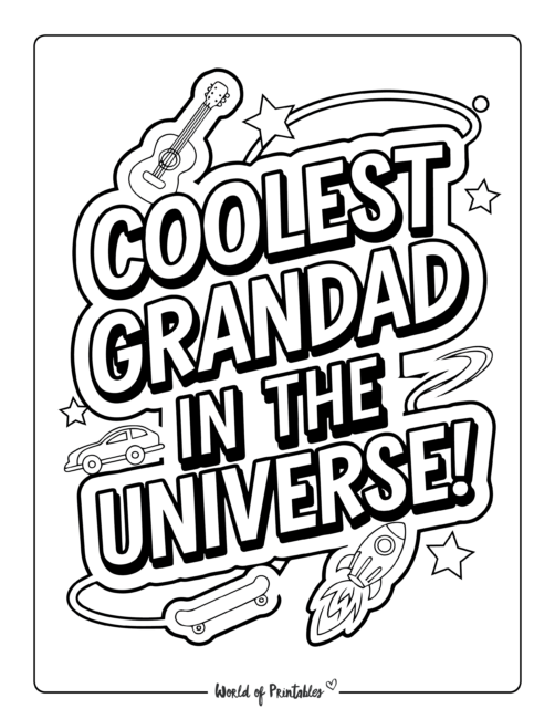 Father’s Day coloring pages for Grandpa printable