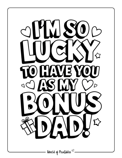 Father’s Day coloring pages for Stepdad from kids