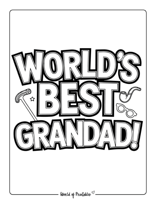 Father’s Day coloring pages for the best Grandpa