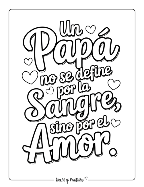 Father’s Day coloring pages in Spanish for teens