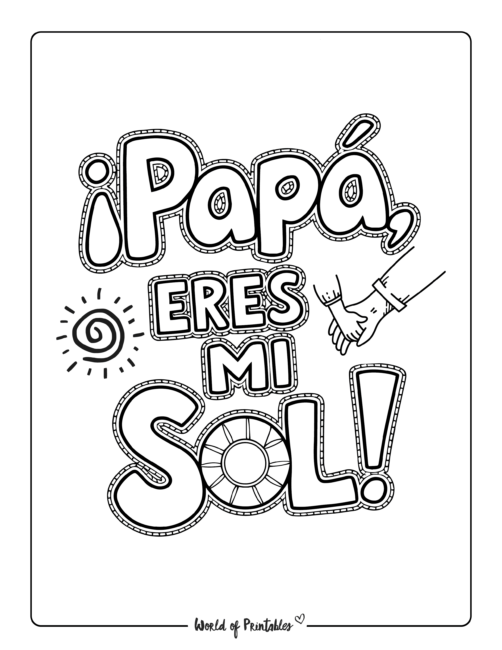 Father’s Day coloring pages in Spanish for toddlers