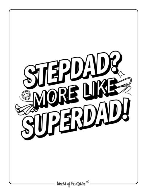 Father’s Day printable sheets for Stepdad