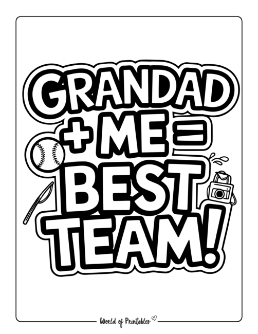 Free Grandad Father’s Day coloring sheets