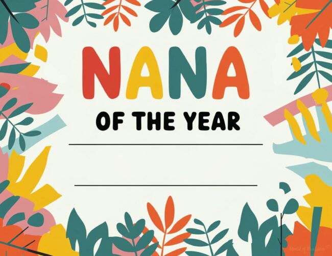 Free Mother&rsquo;s Day Certificates for Nana