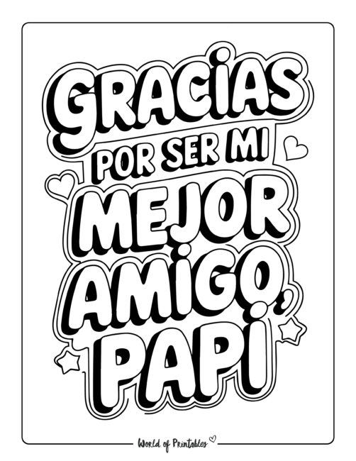 Friendship Father’s Day coloring pages in Spanish