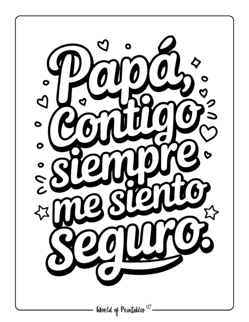 Fun Father’s Day coloring sheets in Spanish for tweens