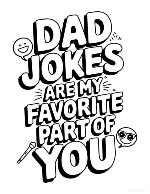 Funny DIY Father’s Day card to color