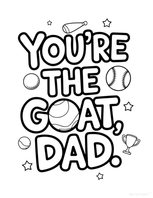Goat Printable Father’s Day card to color