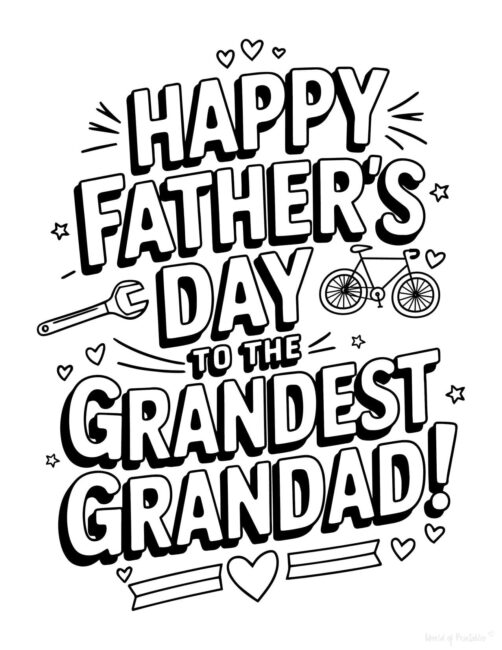 Grandad DIY Father’s Day card to color