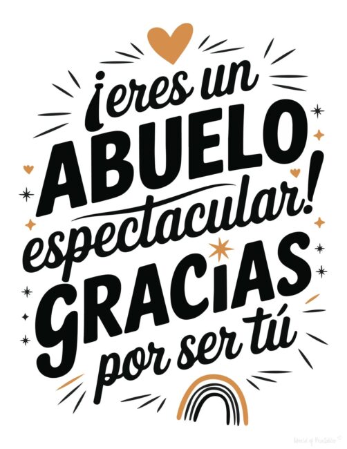 Grandad Free printable Spanish Father’s Day card