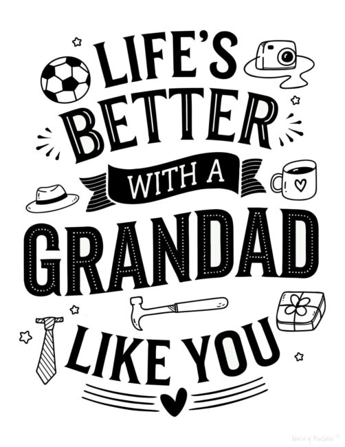 Grandpa Father’s Day card to print