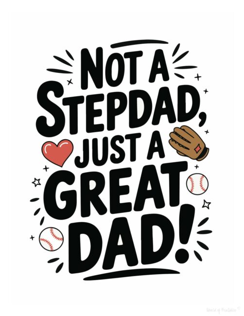 Great Dad Bonus dad Father’s Day card printable