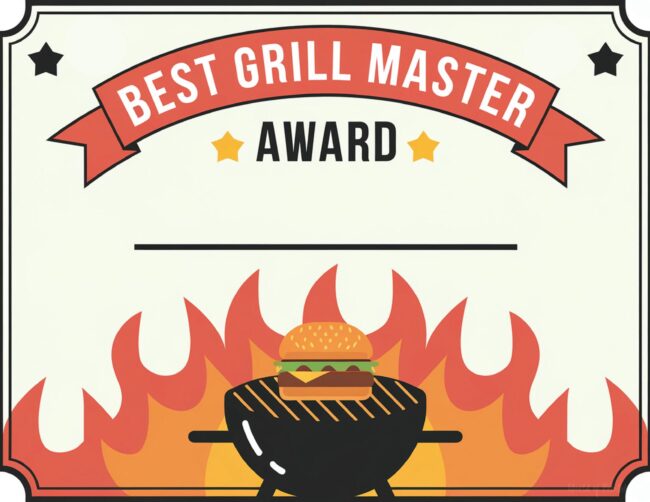 Grill Master certificate printable