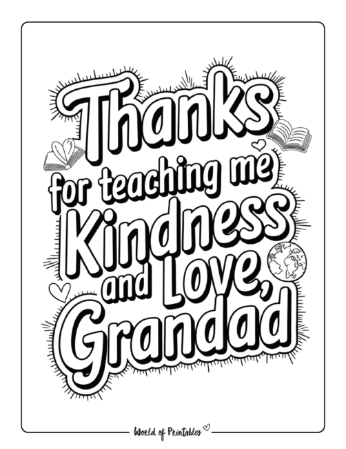 Happy Father’s Day Grandfather coloring sheets