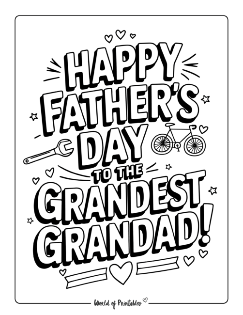 Happy Father’s Day Grandpa free coloring pages