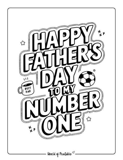 Happy fathers day to my number 1 Father's Day coloring pages