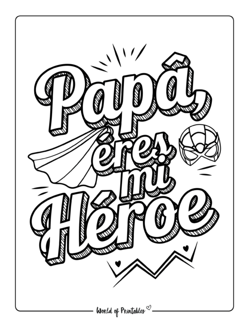 Hero Father’s Day coloring pages in Spanish