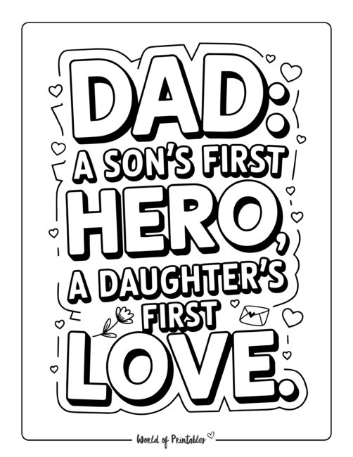 Hero Free Father's Day coloring pages