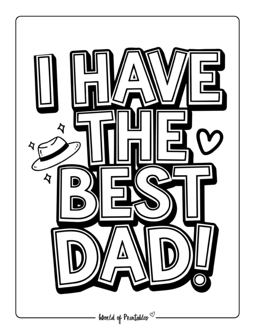 I have the Best dad Father's Day coloring pages