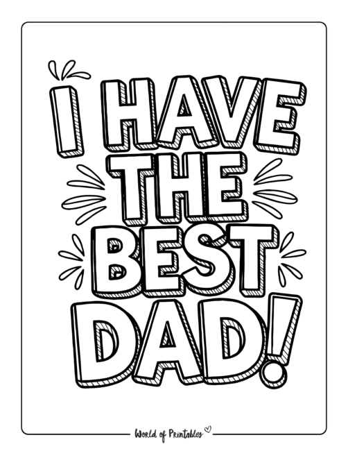 I have the best dad Father's Day coloring pages for kids