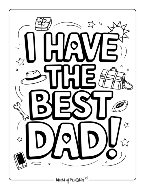 I have the best dad Printable Father's Day coloring sheets
