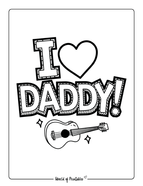 I love daddy Father's Day coloring pages