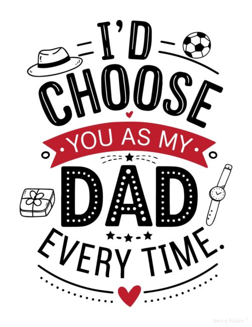 I&rsquo;d Choose you as my dad Fathers Day Card