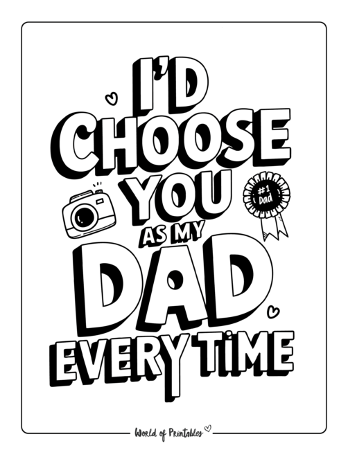 I'd choose you Father's Day coloring pages