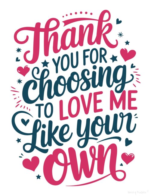 Love Me Like Your Own Cute stepdad Father’s Day card to print
