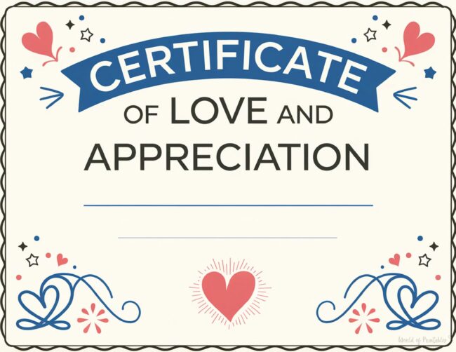 Love and appreciation Free Mother&rsquo;s Day Certificates
