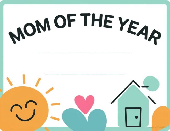 Mom of the Year Mother&rsquo;s Day Award Certificates