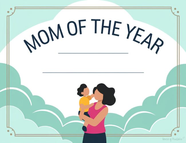 Mom of the Year Printable Mother&rsquo;s Day Certificates