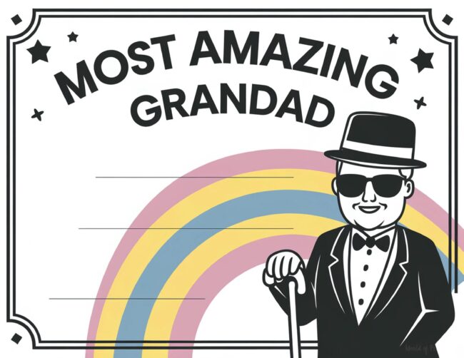 Most Amazing Grandad award certificate