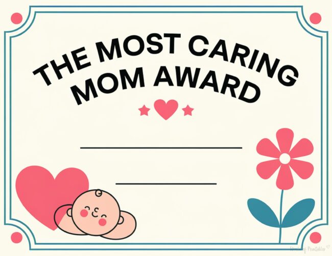 Most Caring Mom Printable Mother&rsquo;s Day Certificates