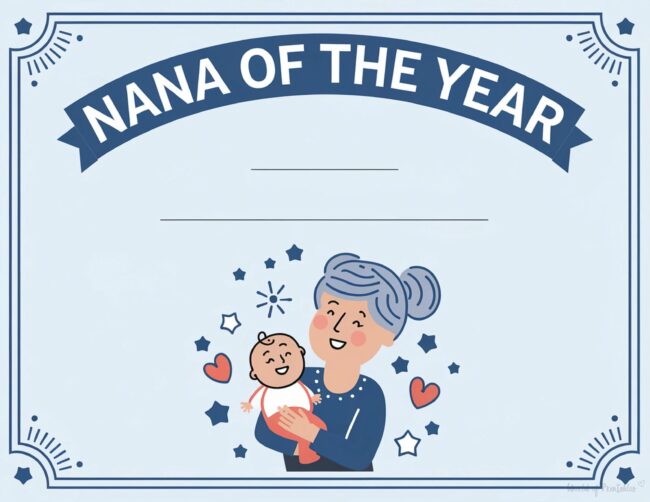 Mother&rsquo;s Day Certificate Templates for Nana