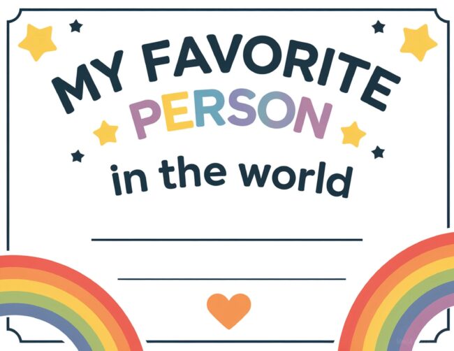 My Favorite Person Father’s Day certificate printable