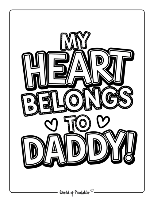 My Heart Belongs to Daddy Father's Day coloring pages