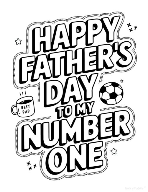My Number One DIY Father’s Day card to color
