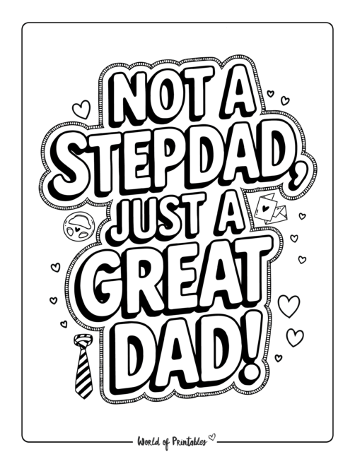 Not a stepdad, just a great dad coloring pages