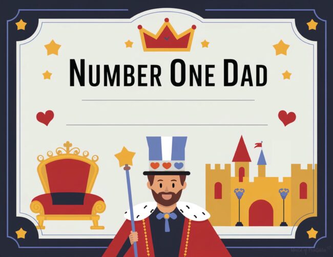 Number One Dad Free Father’s Day certificate