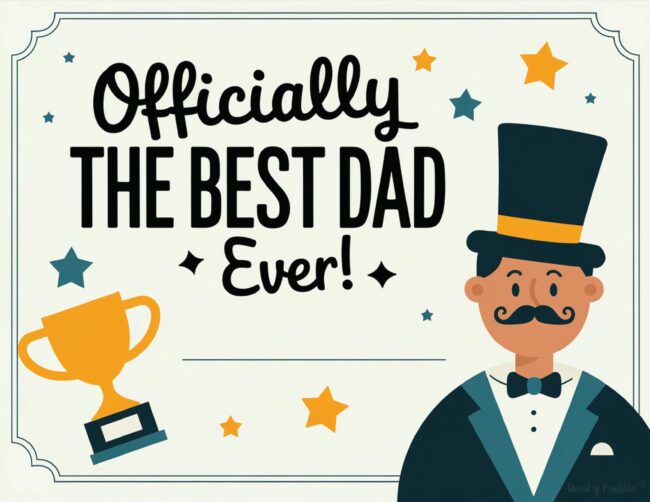 Officially the Best Dad Ever Free Father’s Day certificate