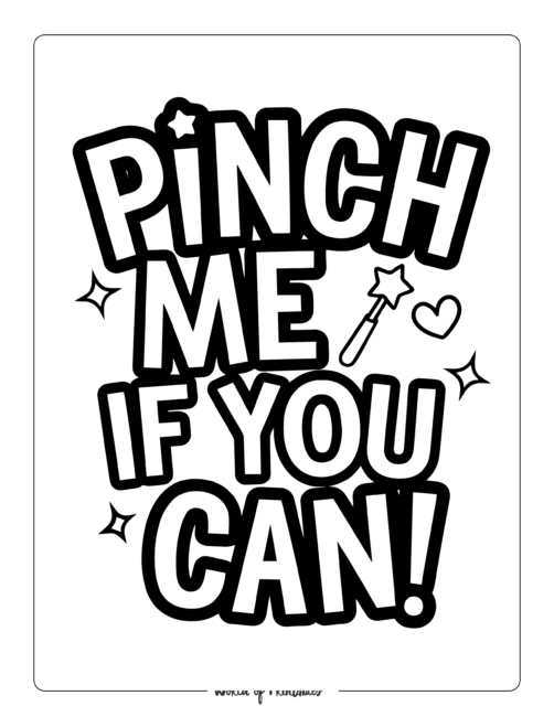 Pinch Me Free St. Patrick's Day coloring pages