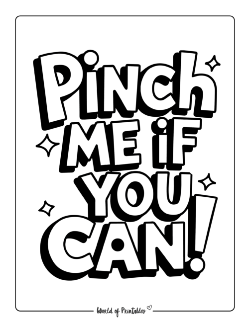 Pinch Me St. Patrick's Day coloring pages for kids