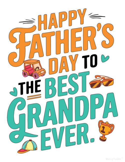 Printable Father’s Day card for grandad